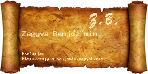 Zagyva Benjámin névjegykártya